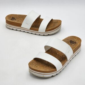 Reef Cushion Vista Hi Platform Sandals Cork Cloud White Women's Size 10
